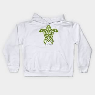 Green Tribal Turtle  / Ho'okipa Maui Kids Hoodie